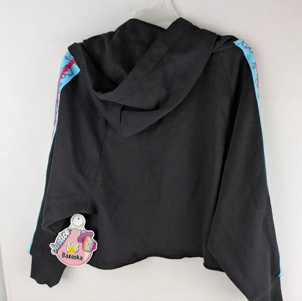 Justice‎ Black Hoodie with Colorful Ring Pop Design